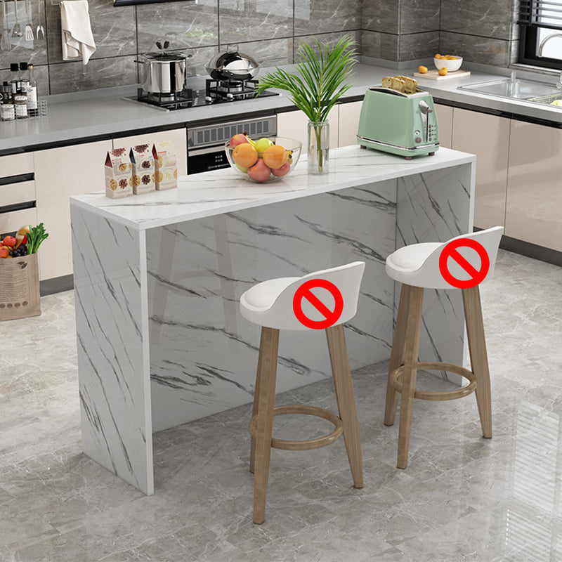 Matte Finish Manufactured Wood Pub Table Rectangle Bistro Table for Living Room