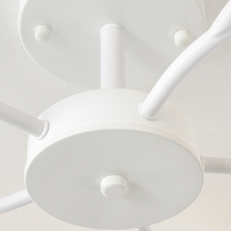 Modern Simple Circle Shape Ceiling Light with Glass Shade for Living Room