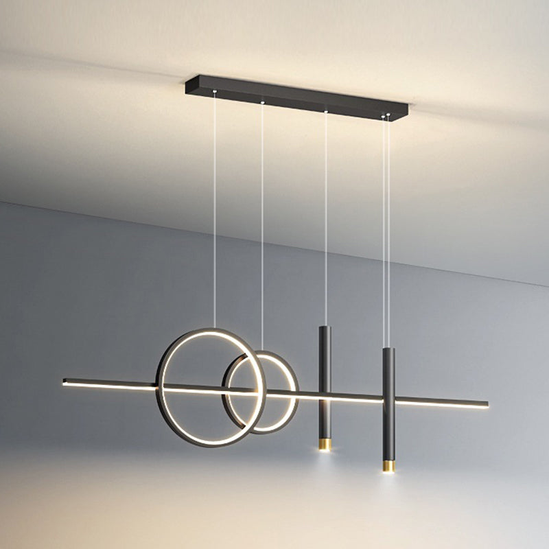 Unique Shape Hanging Lamp Metal Island Chandelier Lights for Dining Room