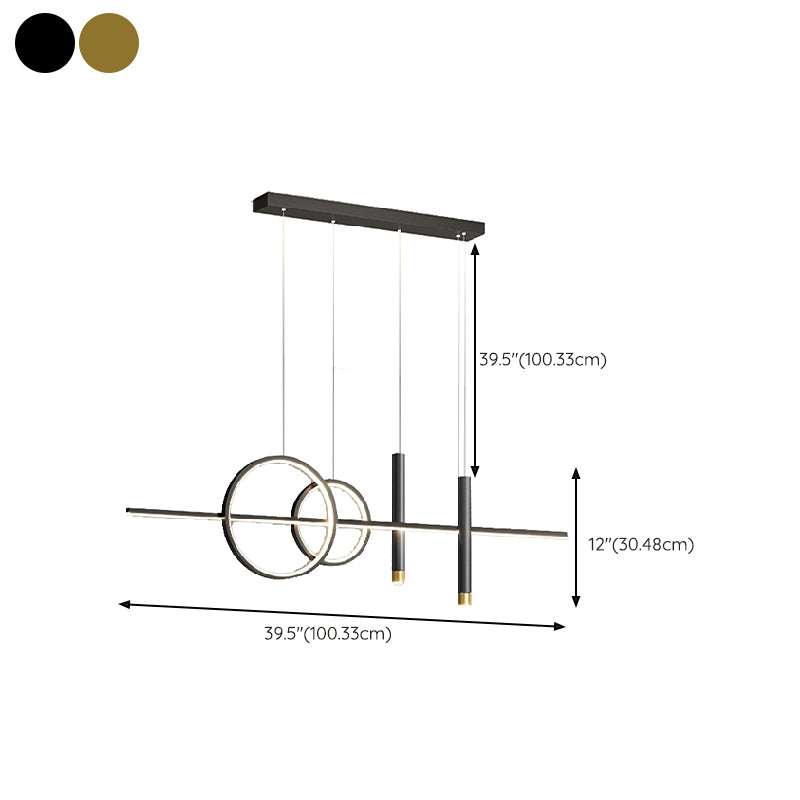 Unique Shape Hanging Lamp Metal Island Chandelier Lights for Dining Room