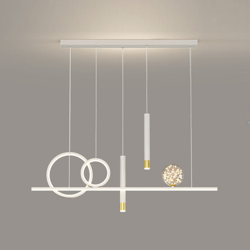 Black/White/Grey Kitchen Island Lighting 6-Light Modern LED Island Pendant Lighting