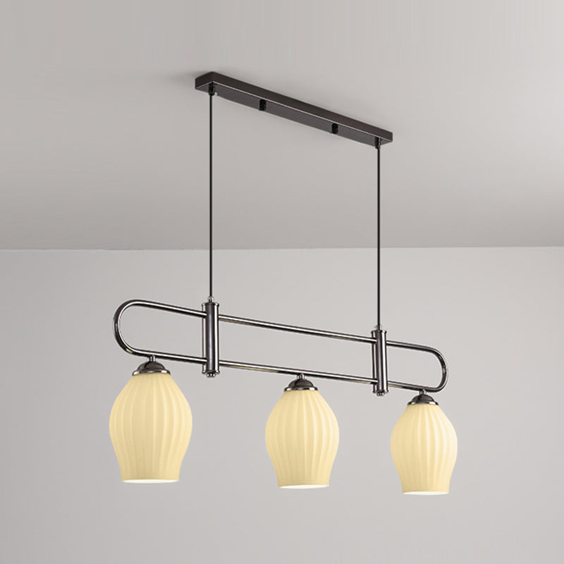 Black/White/Nickle Kitchen Island Lighting 3/4-Light Modern Island Pendant Lighting