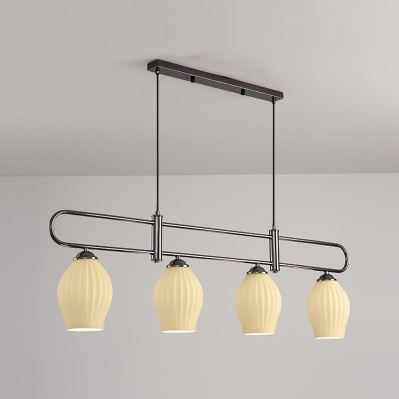 Black/White/Nickle Kitchen Island Lighting 3/4-Light Modern Island Pendant Lighting