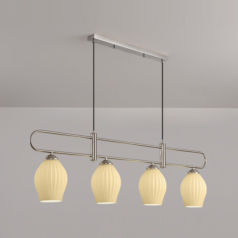 Black/White/Nickle Kitchen Island Lighting 3/4-Light Modern Island Pendant Lighting