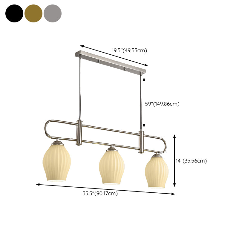 Black/White/Nickle Kitchen Island Lighting 3/4-Light Modern Island Pendant Lighting