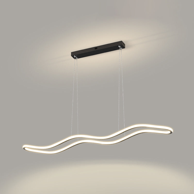 Single Black/White Kitchen Island Lighting Statement LED Island Pendant Lighting