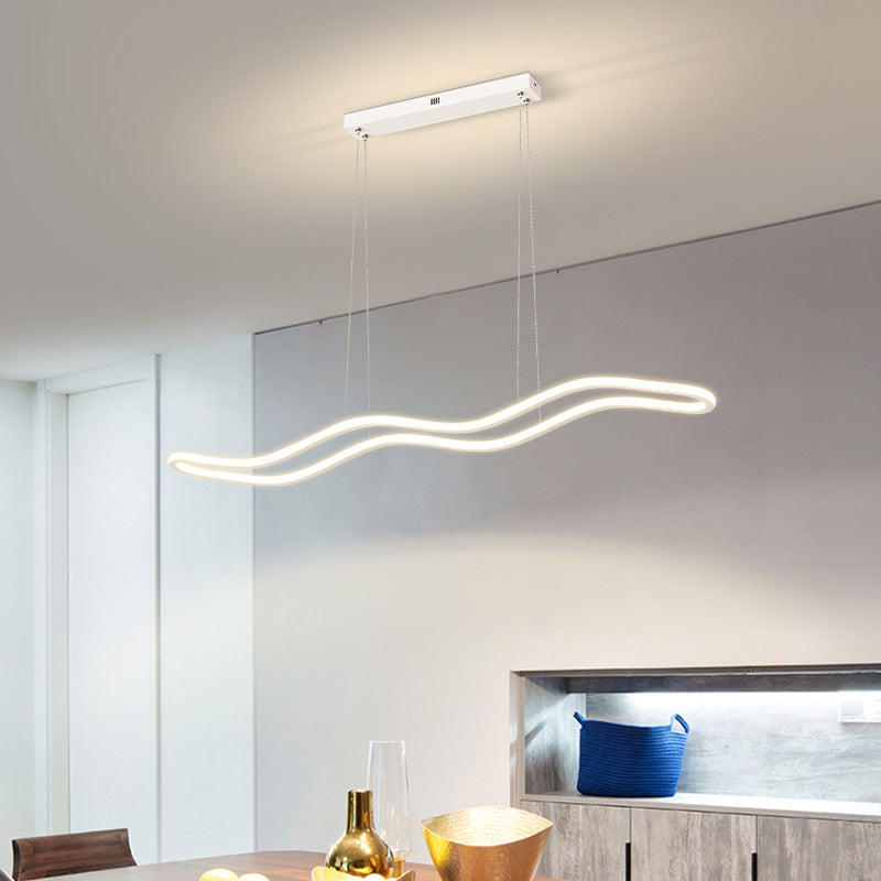 Single Black/White Kitchen Island Lighting Statement LED Island Pendant Lighting
