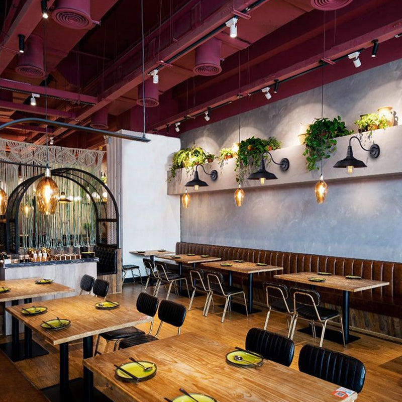 Industrial 1 Light Wall Light Fixture with Metallic Shade for Restaurant