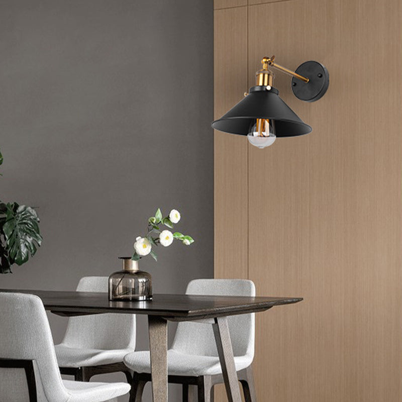 Industrial Metallic Wall Light Fixture with 1 Light for Sitting Room