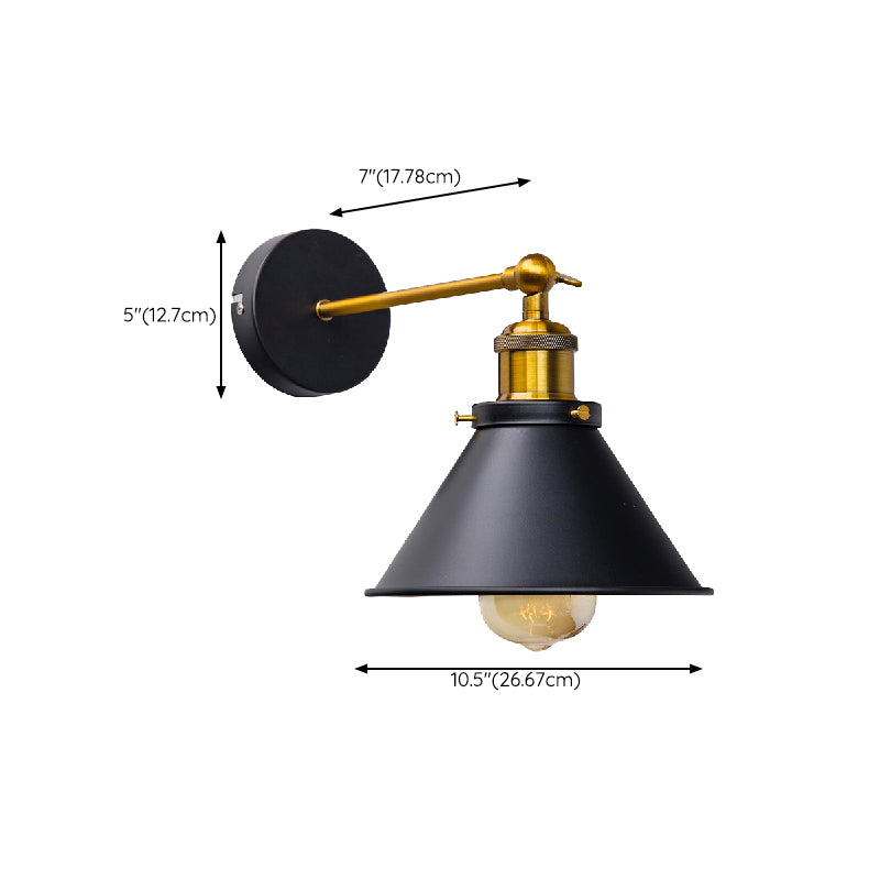 Industrial Metallic Wall Light Fixture with 1 Light for Sitting Room