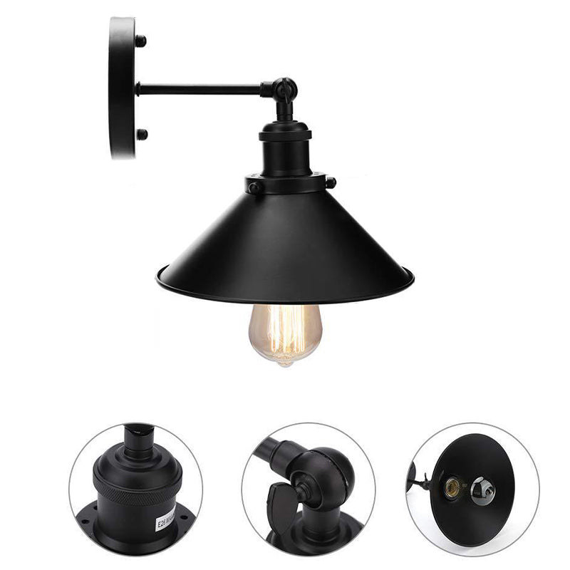 Industrial Metallic Wall Light Fixture with 1 Light for Bedroom Living Room