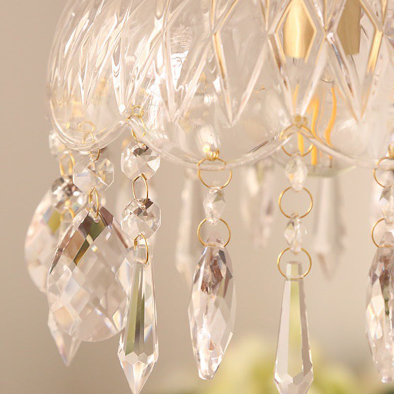 Modern Wall Light Sconce Glass Wall Light Fixture with Crystal for Bedroom