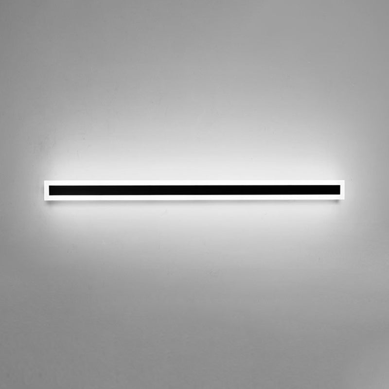 Linear Shape Metal Wall Light Modern Style 1 Light Wall Mount Lighting in Black