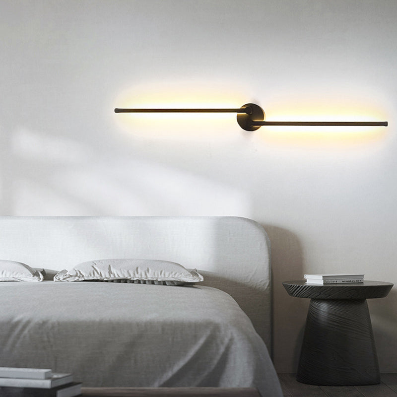 Linear Wall Lighting Industrial Metal Rotatable Wall Sconces in Black