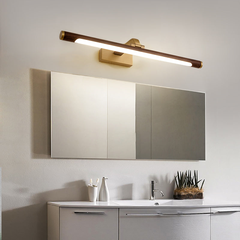 Linear Shape Metal Vanity Lights Modern Style 1 Light Vanity Light Fixtures in Brown