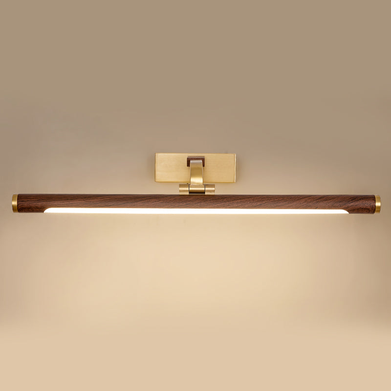 Linear Shape Metal Vanity Lights Modern Style 1 Light Vanity Light Fixtures in Brown