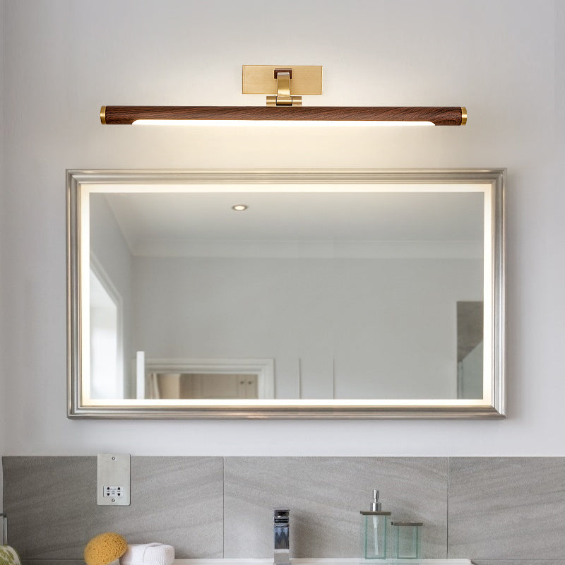 Linear Shape Metal Vanity Lights Modern Style 1 Light Vanity Light Fixtures in Brown