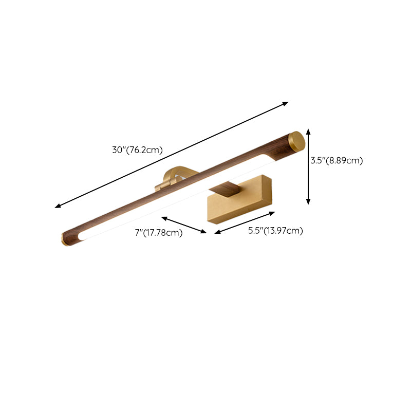 Linear Shape Metal Vanity Lights Modern Style 1 Light Vanity Light Fixtures in Brown