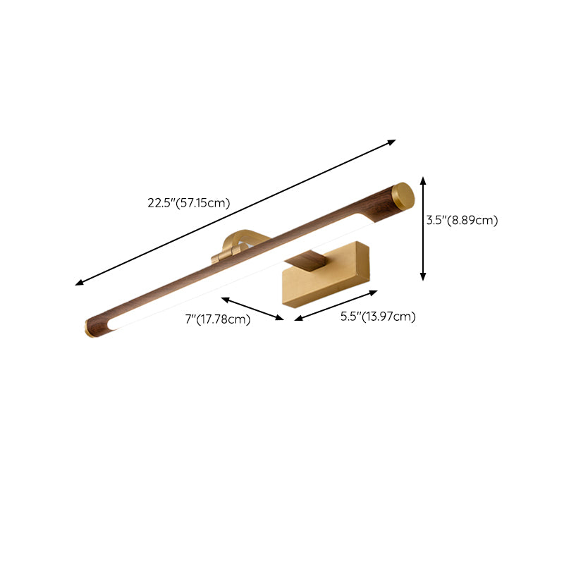 Linear Shape Metal Vanity Lights Modern Style 1 Light Vanity Light Fixtures in Brown