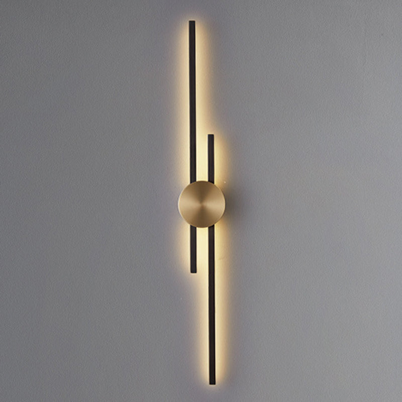 Linear Bathroom Vanity Lighting Brass Bath Sconce in Black & Gold