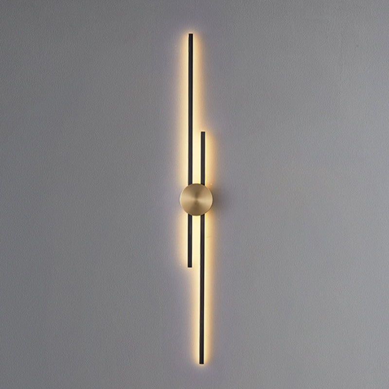 Linear Bathroom Vanity Lighting Brass Bath Sconce in Black & Gold