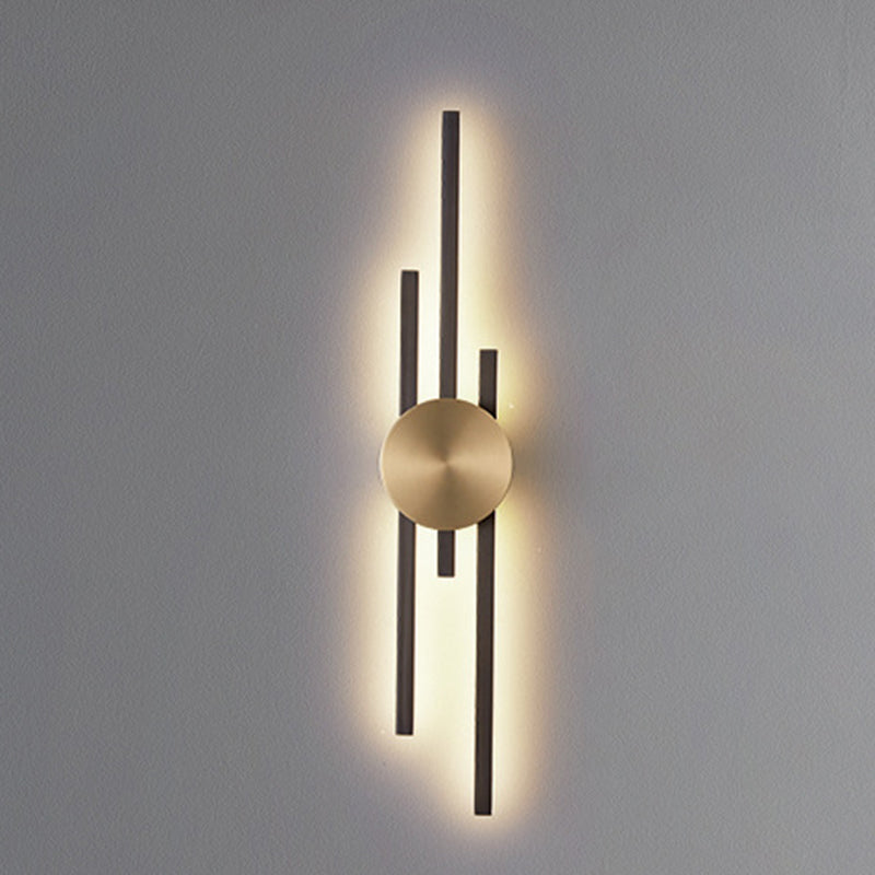 Linear Bathroom Vanity Lighting Brass Bath Sconce in Black & Gold