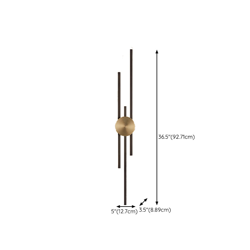 Linear Bathroom Vanity Lighting Brass Bath Sconce in Black & Gold