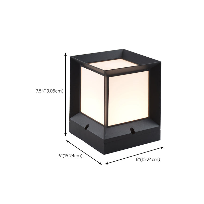 Rectangle Shape Pillar Lamp Metal Waterproof Outdoor Light for Garden