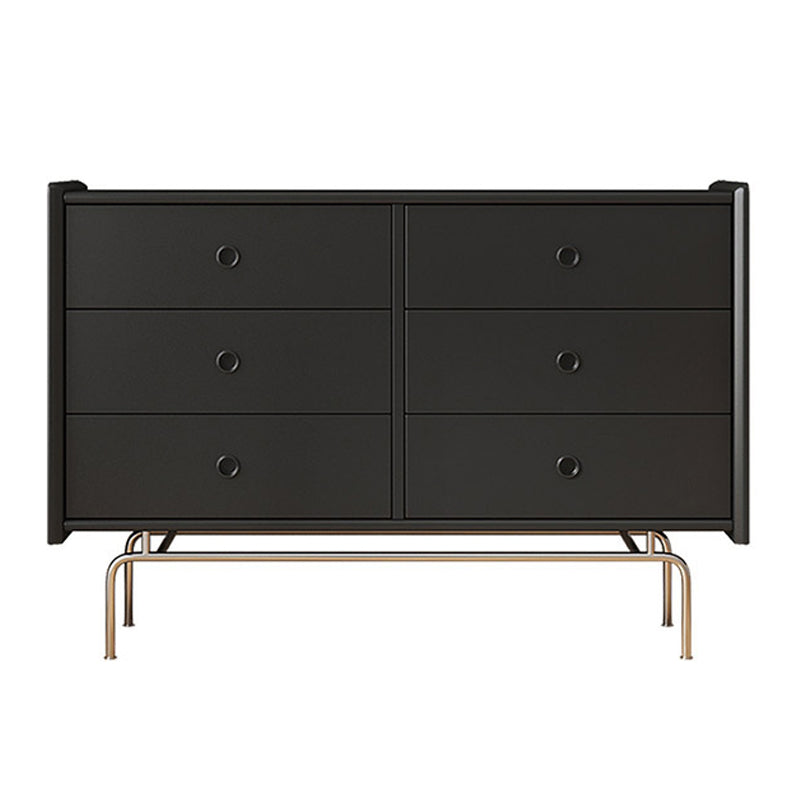 Contemporary Horizontal Double Dresser Wood Storage Dresser for Living Room
