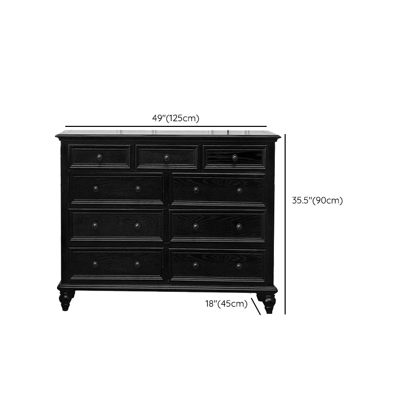 Traditional Storage Chest Solid Wood Dresser with 3/4/5/7/9/10 Drawers