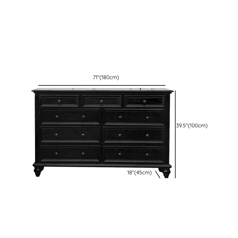 Traditional Storage Chest Solid Wood Dresser with 3/4/5/7/9/10 Drawers
