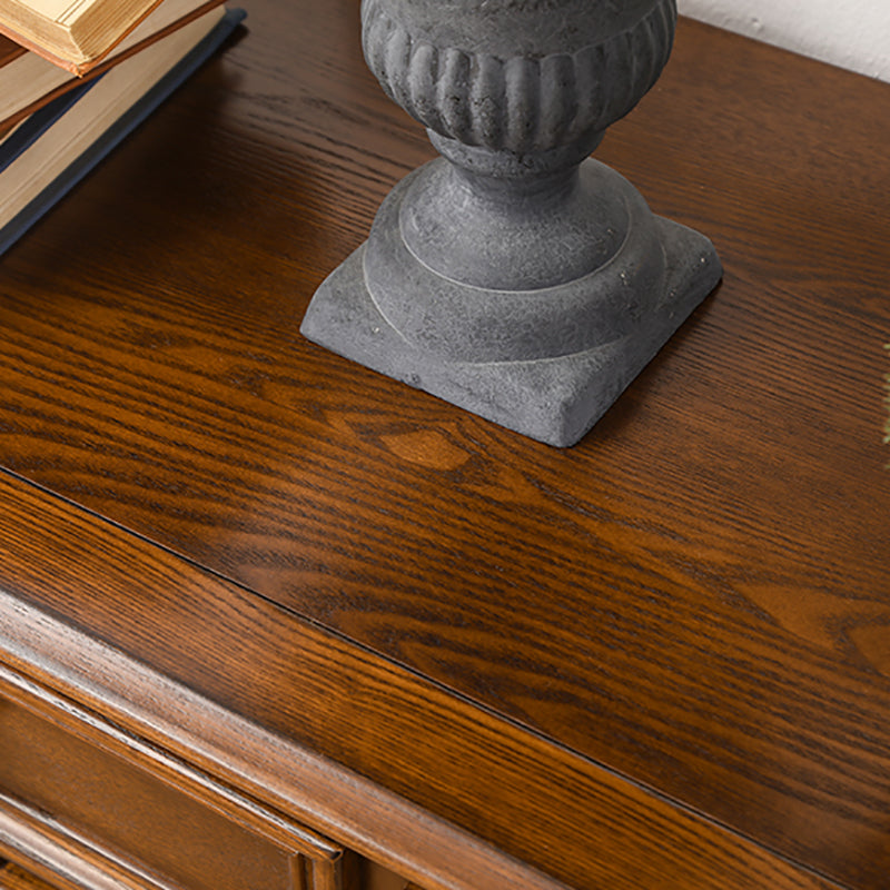 Solid Wood Storage Chest Dresser Brown Storage Chest with Drawers