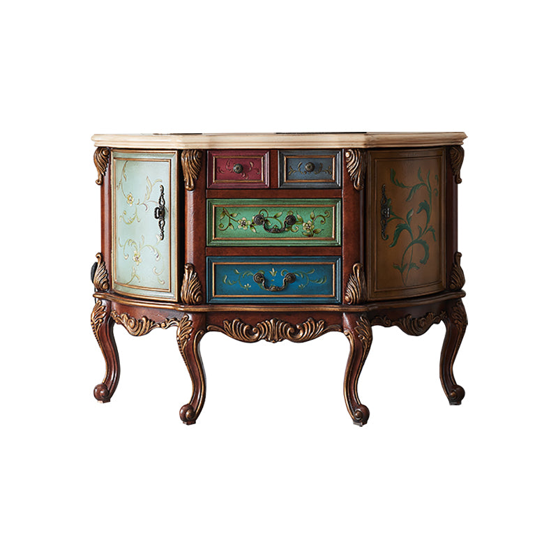 Mid Century Modern Wood Console Table Half Moon Accent Table for Hall