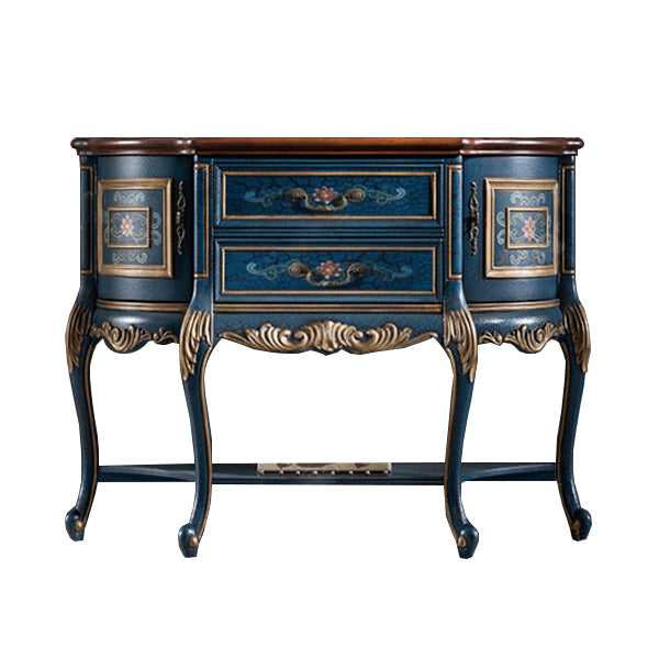Mid Century Modern Wood Console Table Half Moon Accent Table for Hall
