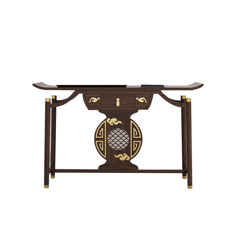 Rectangle Contemporary Console Table Wooden Console Sofa Table in Brown