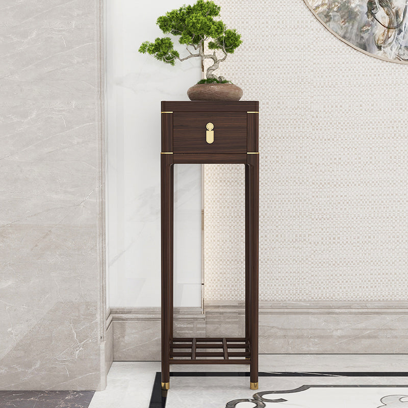Rectangle Contemporary Console Table Wooden Console Sofa Table in Brown