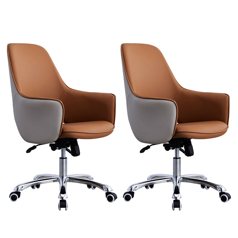 Contemporary Armless Office Chair Desk Chair with Wheels for Home