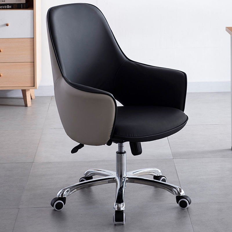 Contemporary Armless Office Chair Desk Chair with Wheels for Home