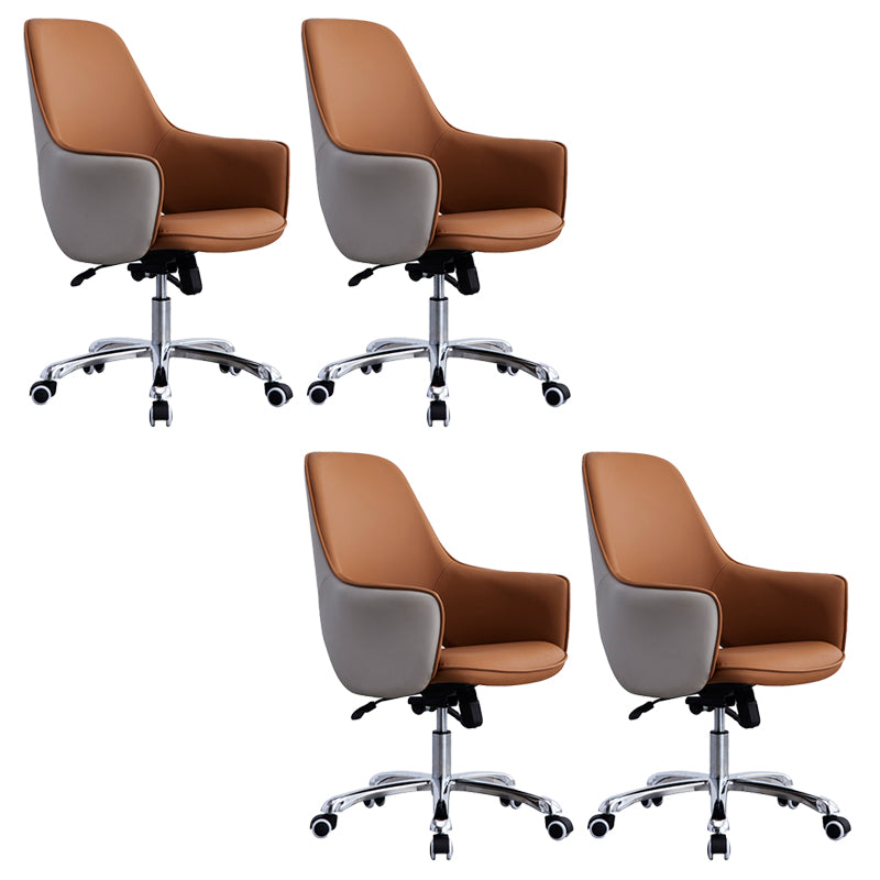 Contemporary Armless Office Chair Desk Chair with Wheels for Home