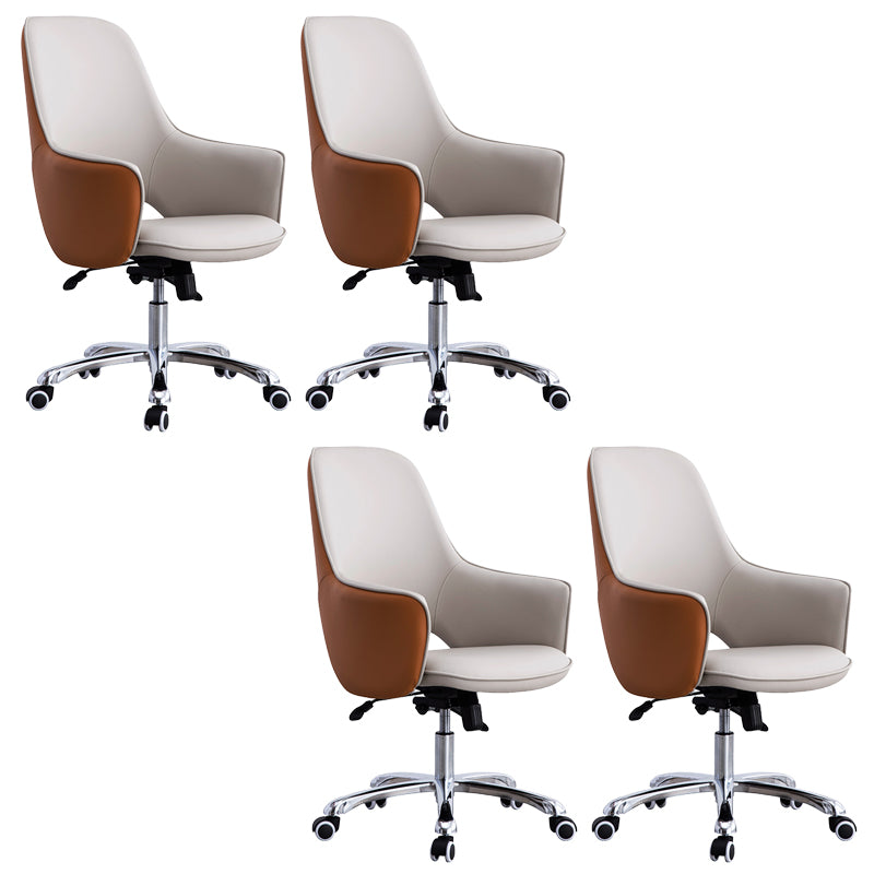 Contemporary Armless Office Chair Desk Chair with Wheels for Home