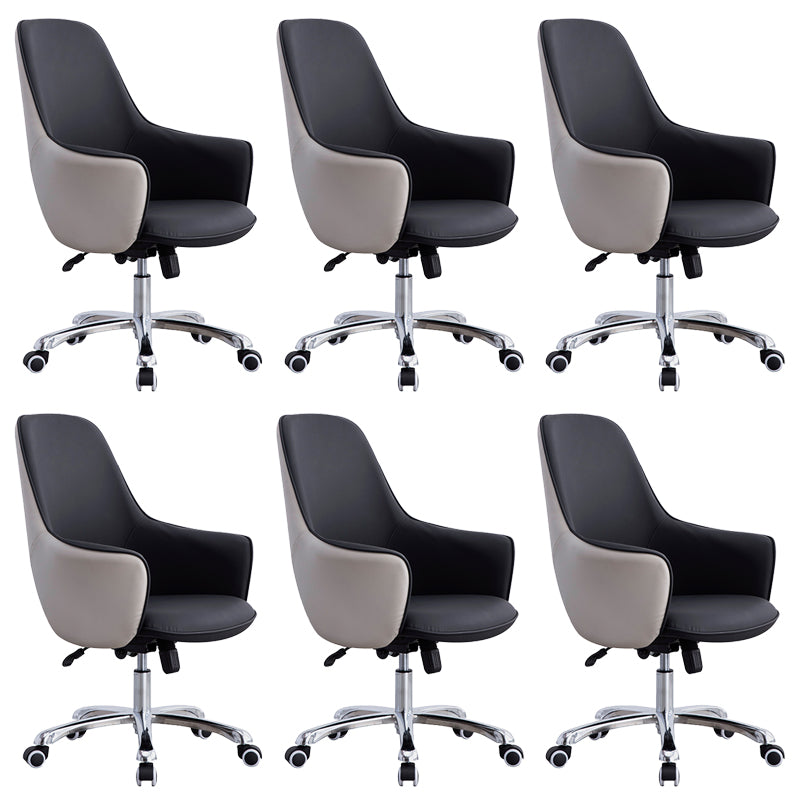 Contemporary Armless Office Chair Desk Chair with Wheels for Home