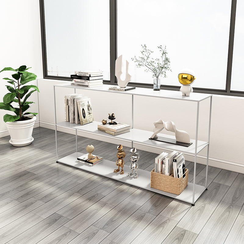 Horizontal Metal Bookcase Modern Style Open Back Bookshelf with Shelves