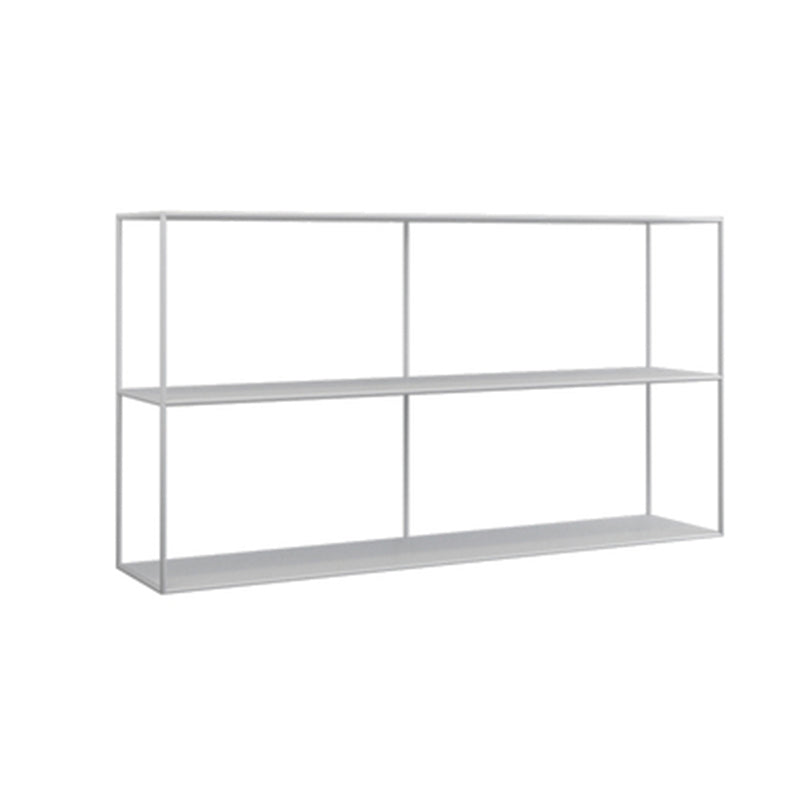 Horizontal Metal Bookcase Modern Style Open Back Bookshelf with Shelves