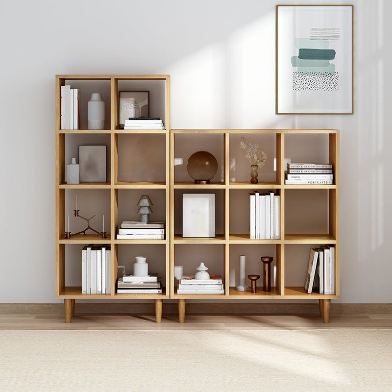 Modern Style Solid Wood Bookshelf Open Back Bookcase with Shelves