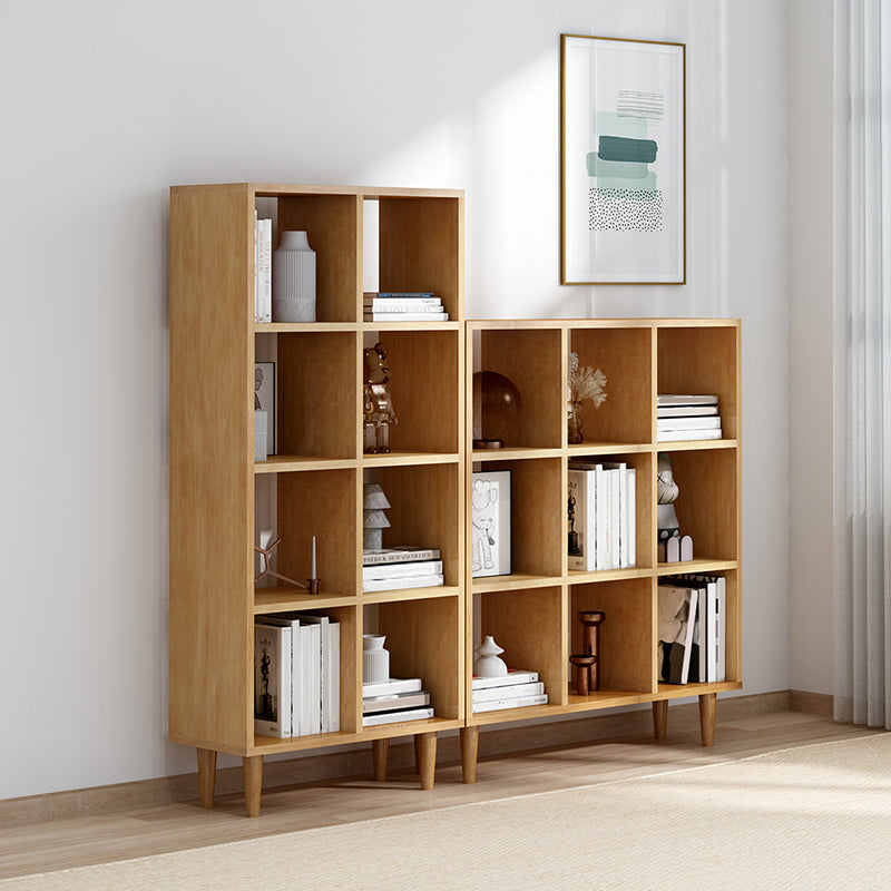Modern Style Solid Wood Bookshelf Open Back Bookcase with Shelves