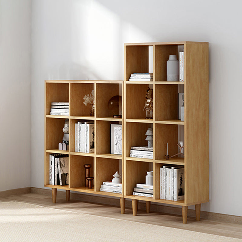 Modern Style Solid Wood Bookshelf Open Back Bookcase with Shelves