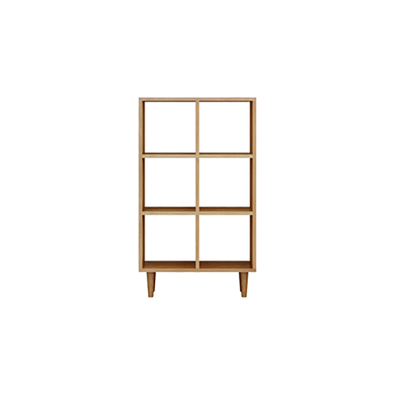 Modern Style Solid Wood Bookshelf Open Back Bookcase with Shelves