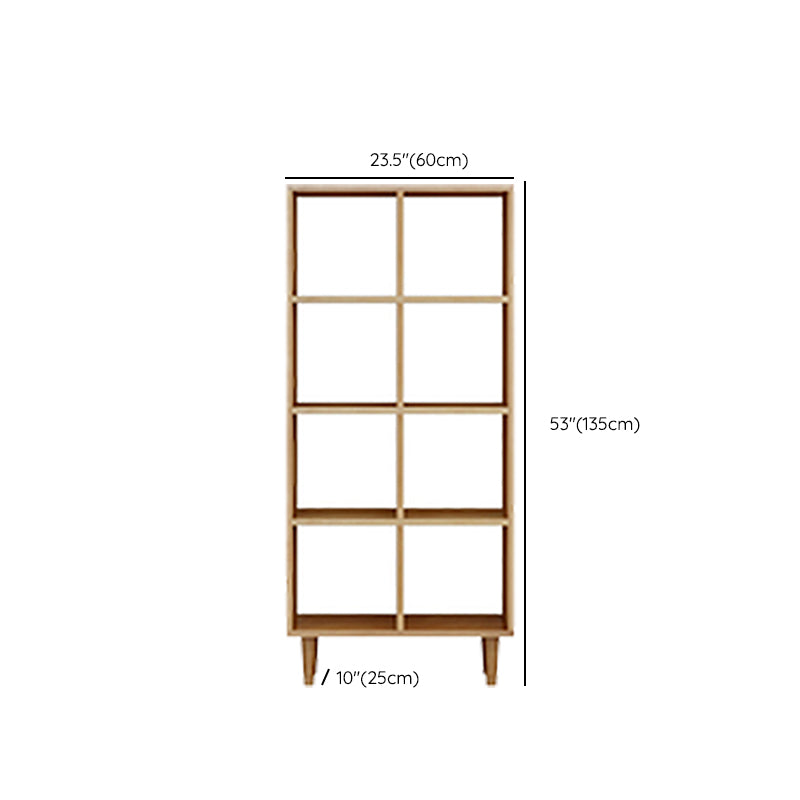 Modern Style Solid Wood Bookshelf Open Back Bookcase with Shelves