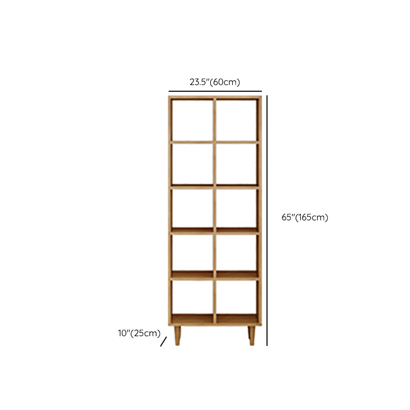 Modern Style Solid Wood Bookshelf Open Back Bookcase with Shelves