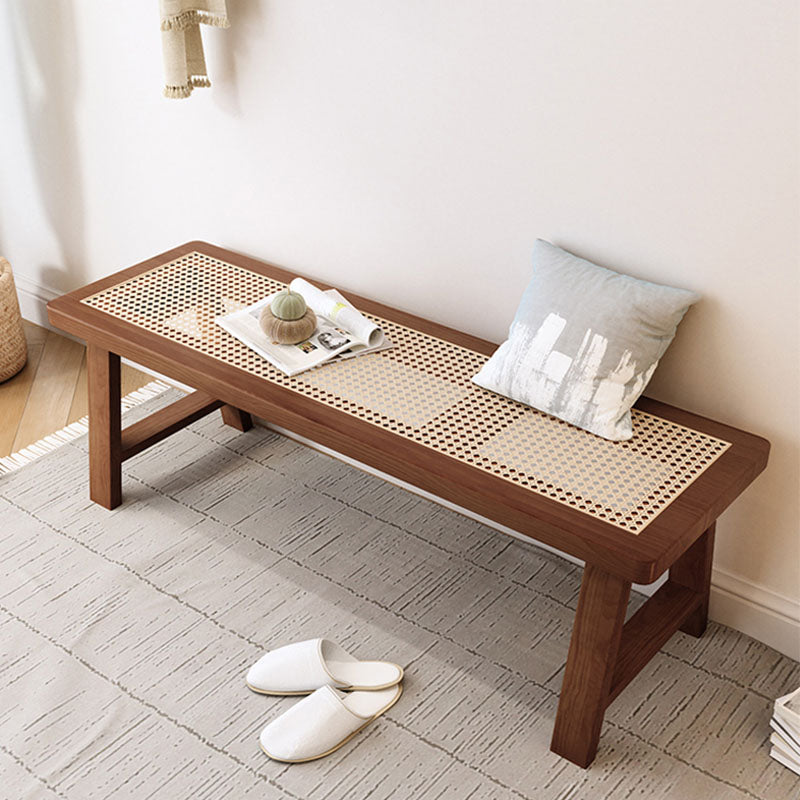 Tropical Seating Bench Rectangle Ash Wood Seating Bench for Bedroom